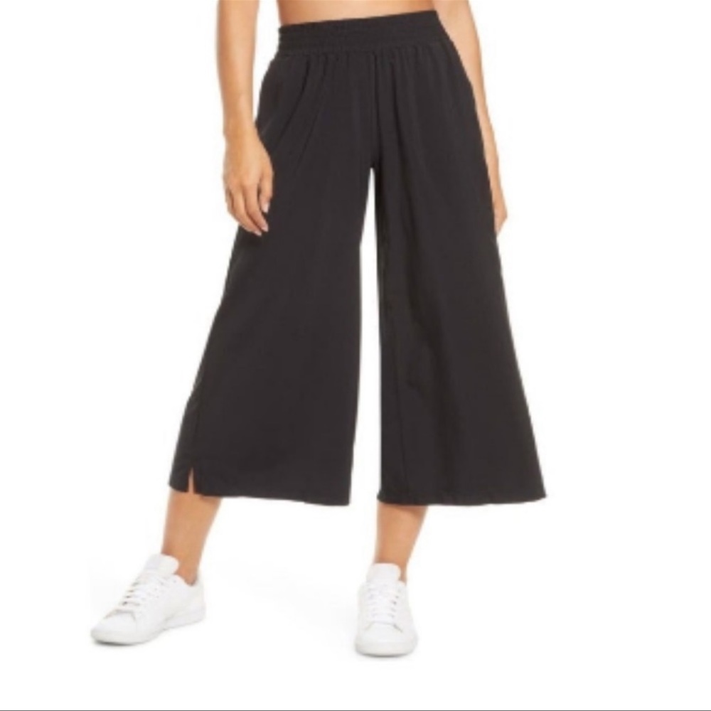 NWT Zella 2x Getaway Flowy High Waist Crop Wide Leg Zelflex Pants in Black
